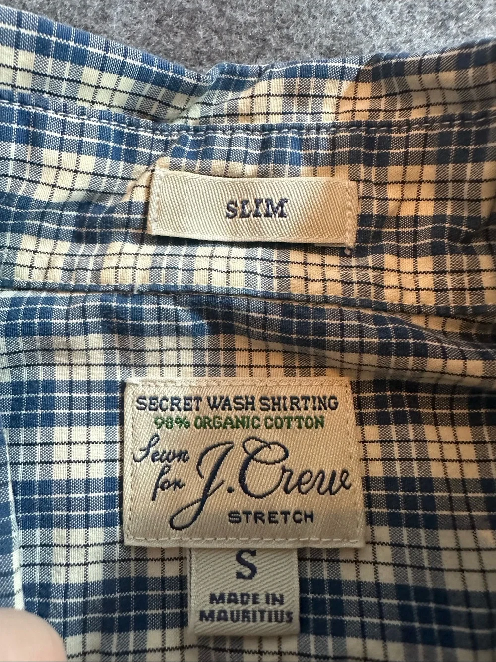 J. Crew Men's Blue Gingham Button-Down Shirt